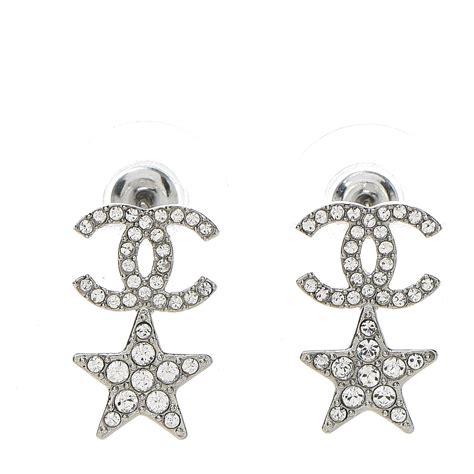 chanel star moon earrings|Chanel cc earrings sterling silver.